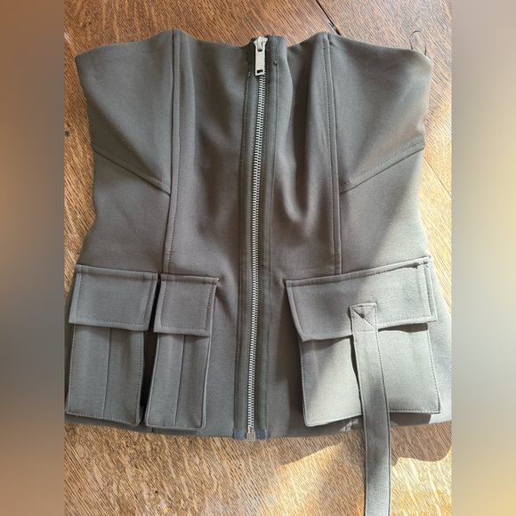 NWOT Zara STRAPLESS TOP WITH POCKETS - Picture 7 of 9